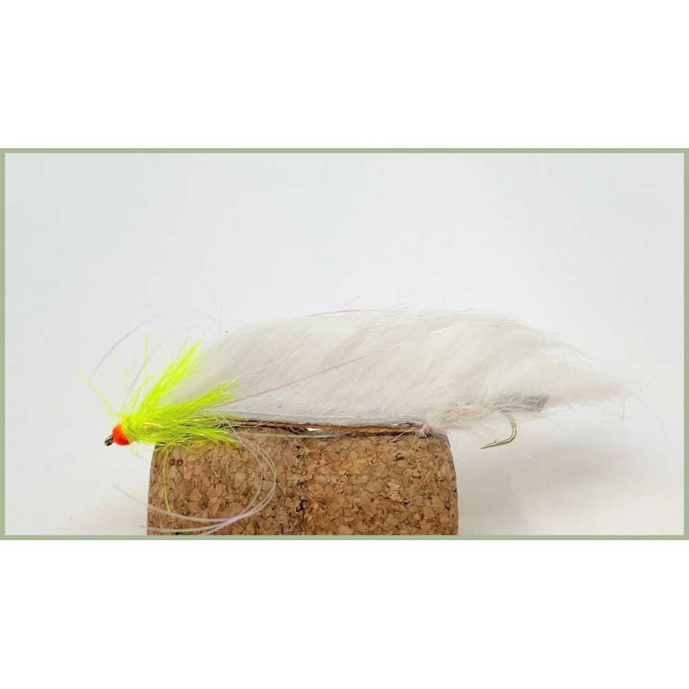 Hothead White snake fly, zonker lure fly fishing Troutflies UK